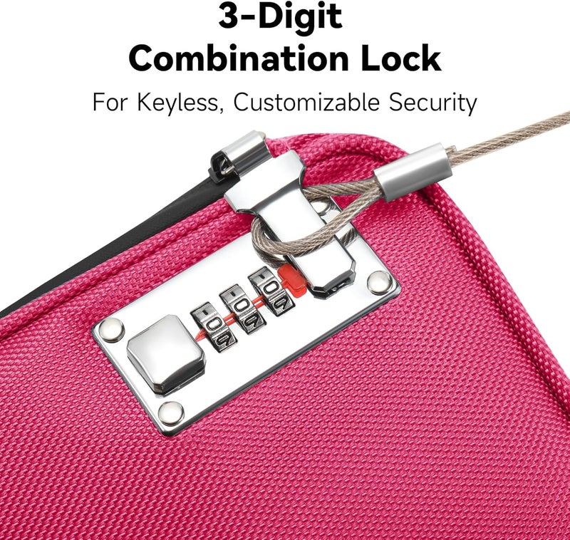 KOSMCCO Anti-Theft Locking Beach Bag, 9x7.5-inch Portable Beach Safe for Securing Your Valuables and Phone – Rose Red - Image 4